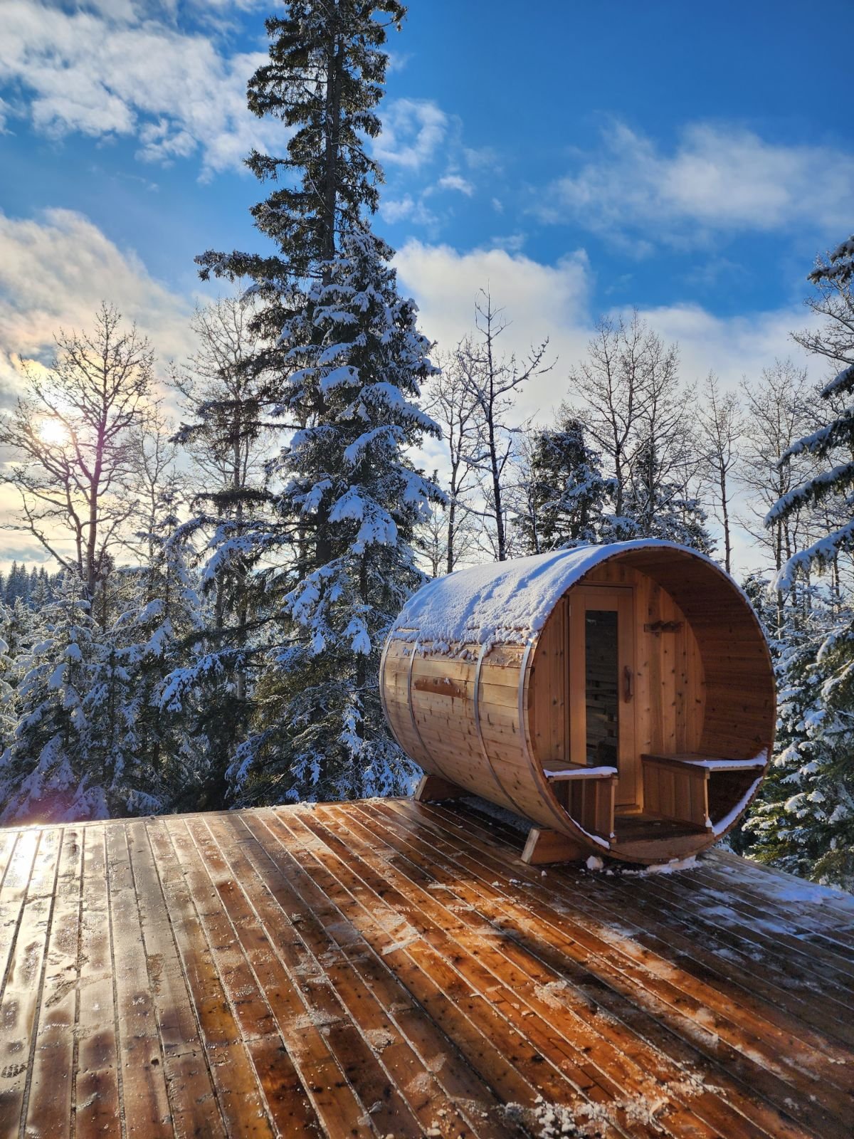 Panoramic View Cedar Barrel Sauna - Image 5