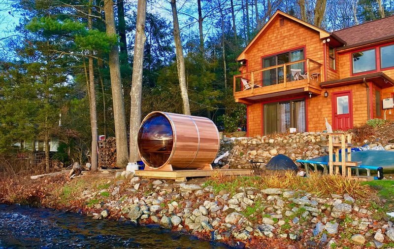 Panoramic View Cedar Barrel Sauna - Image 10