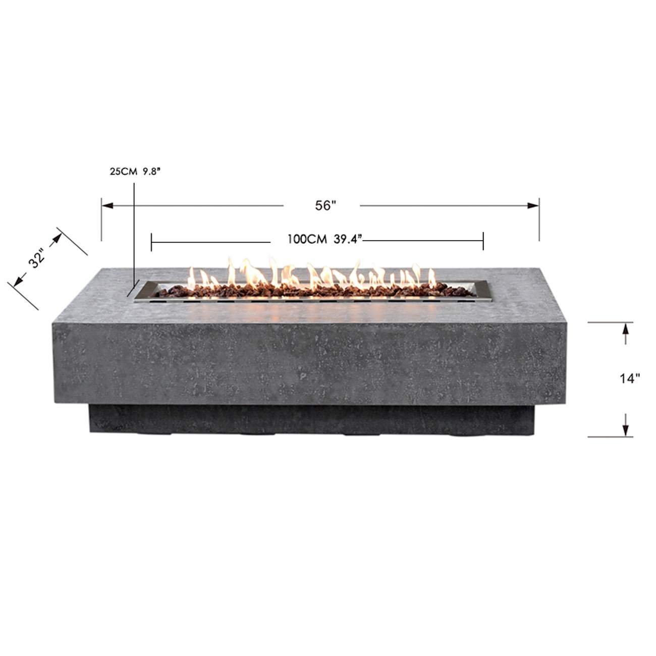 Elementi Hampton Cast Concrete Fire Table - OFG139 - Image 9