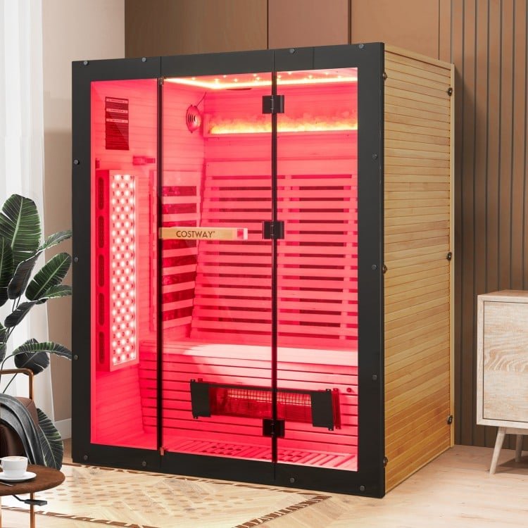 3-4 Person Full Spectrum Infrared Sauna w/ Red Light And Himalayan Salt Bar - Low EMF - Image 2