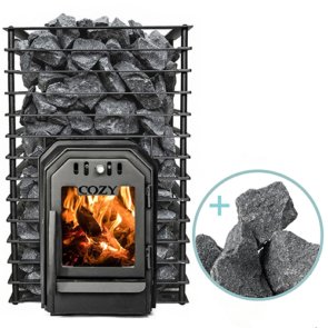 Cozy-Heat-Quattro-Thru-Wall-Sauna-Stove-Package-12kW-Split-Face-Stones