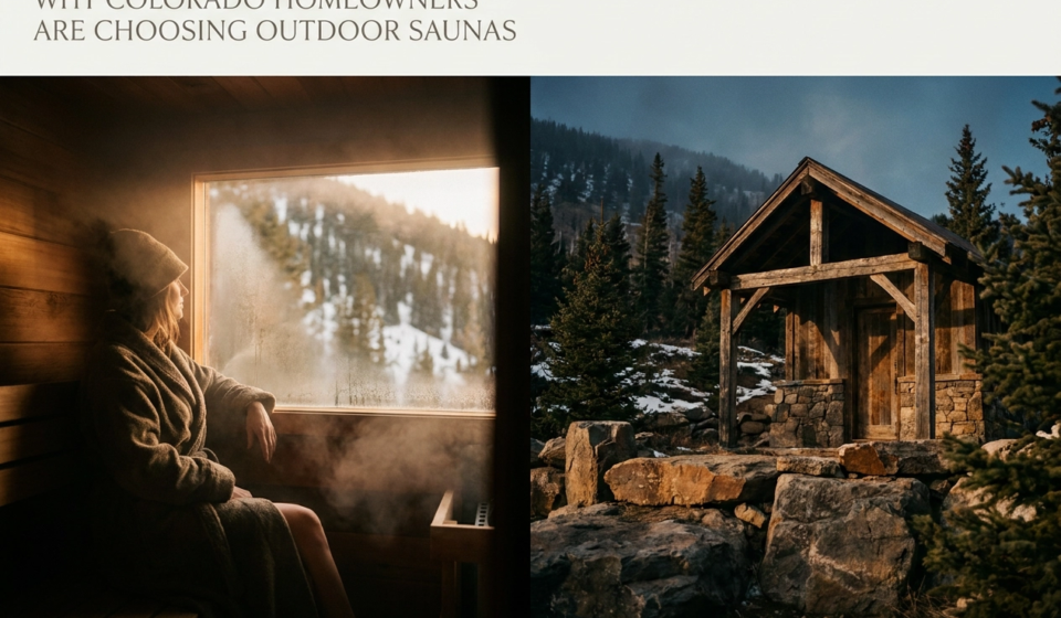 Professional header image for educational tutorial: Why Colorado Homeowners Are Choosing Outdoor Saunas